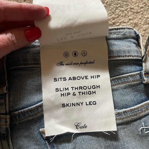 NWT Rag & Bone Cate Mid-Rise Distressed Ankle Skinny Jeans in Thunderbird - Picture 11 of 11